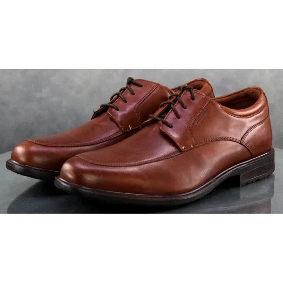 Rockport Hydro Shield Men\'s Apron Toe Oxfords Dress Shoes Size 12 Brown EUC Men main image 4